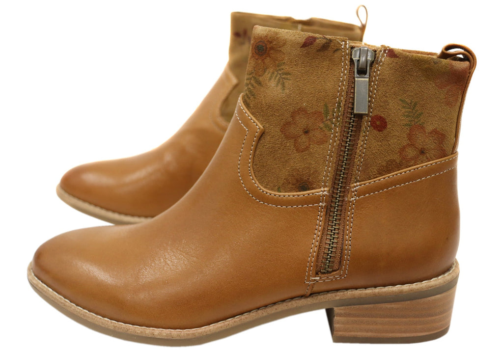 Carter Womens Wide Fit Comfortable Leather Ankle Boots