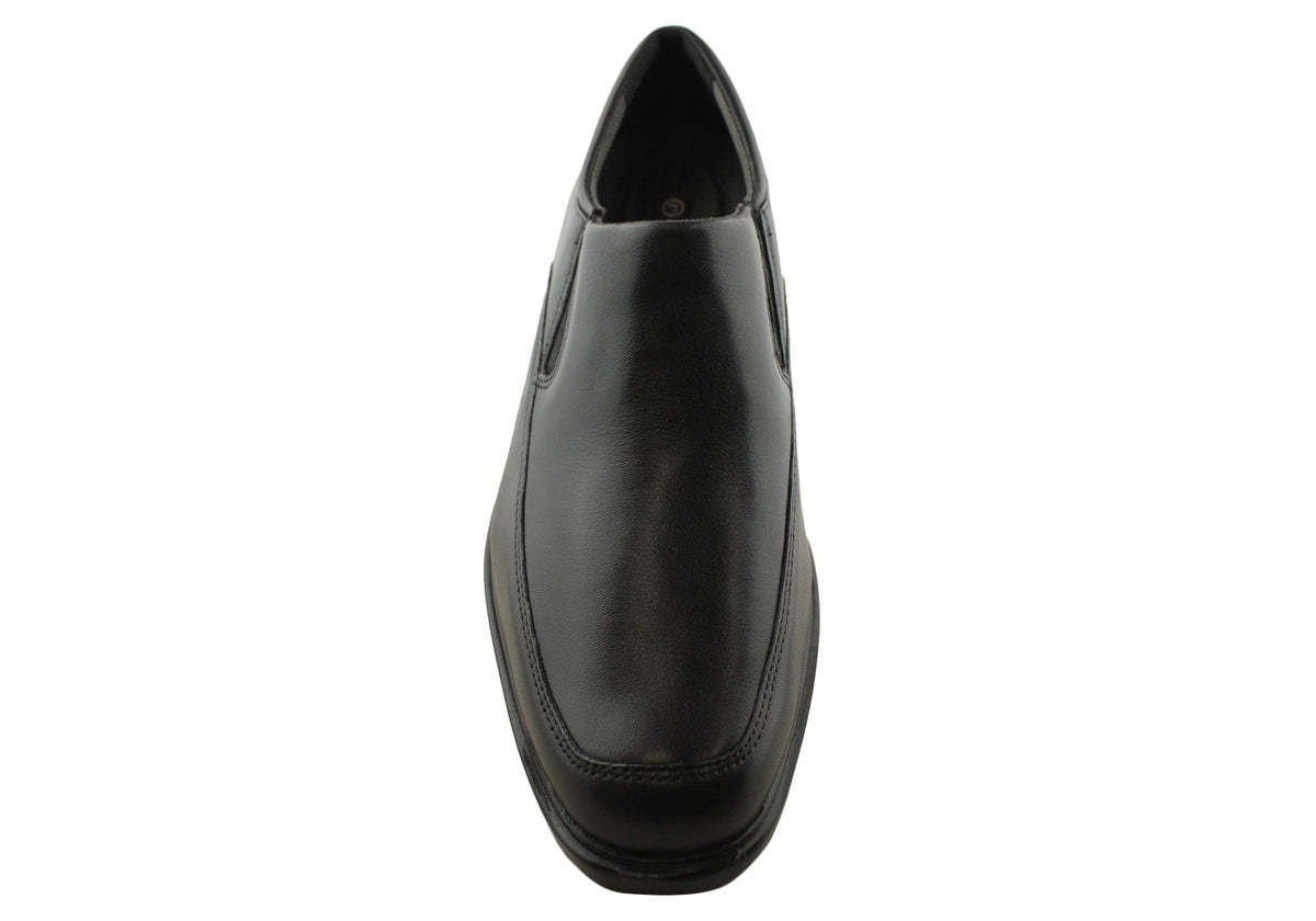 Aderner Mens Leather Wide Fit Slip On Shoes