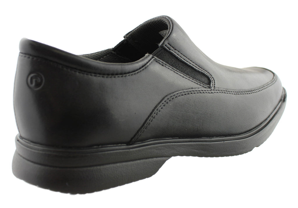 Aderner Mens Leather Wide Fit Slip On Shoes