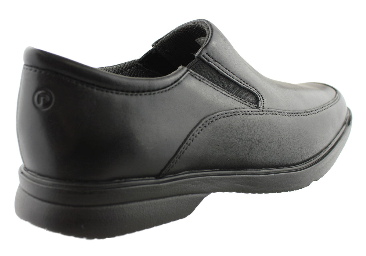 Aderner Mens Leather Wide Fit Slip On Shoes