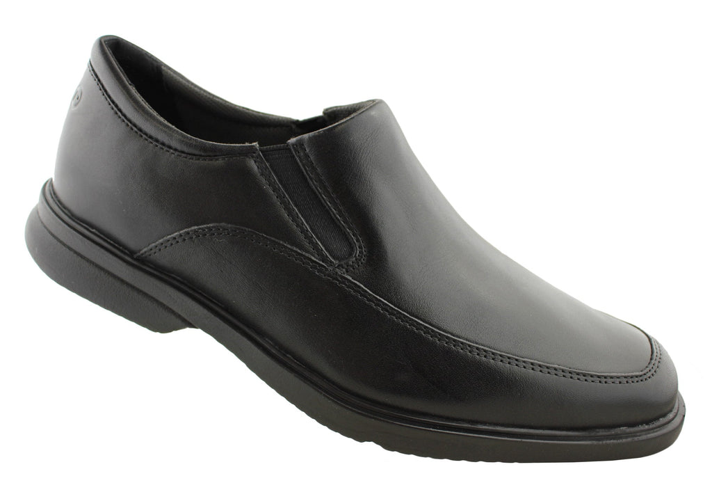 Aderner Mens Leather Wide Fit Slip On Shoes