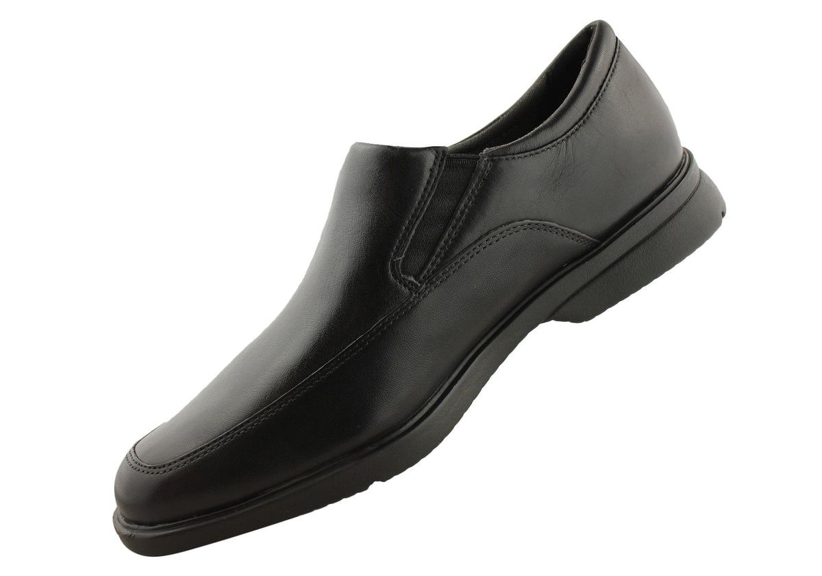 Aderner Mens Leather Wide Fit Slip On Shoes