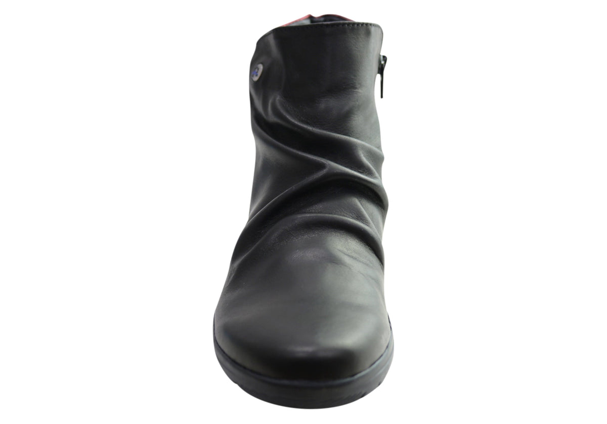 Melo Womens Comfortable Leather Ankle Boots Made In Portugal