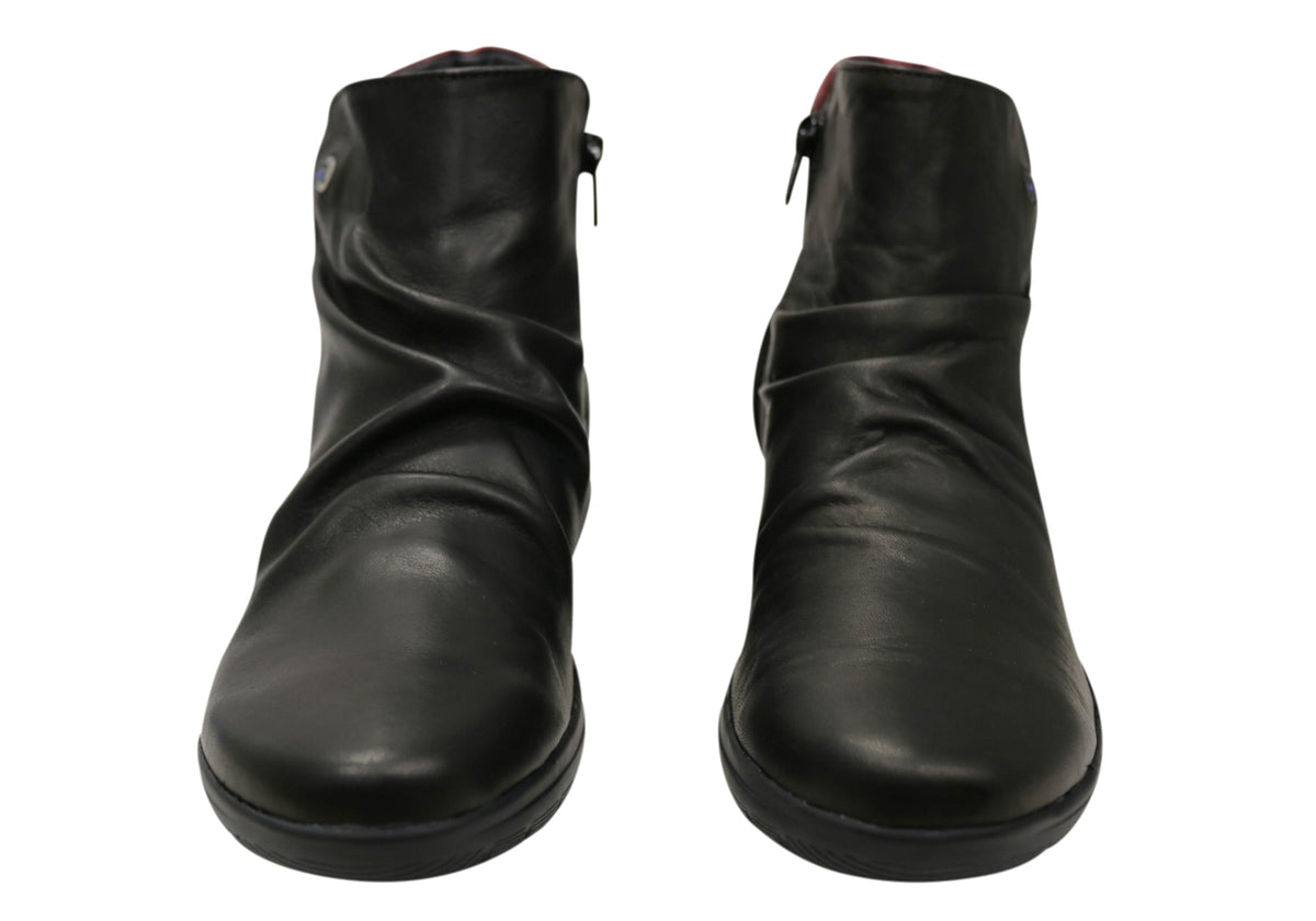 Melo Womens Comfortable Leather Ankle Boots Made In Portugal