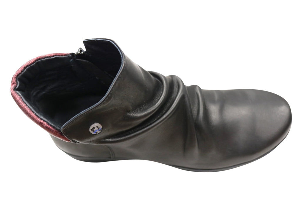 Melo Womens Comfortable Leather Ankle Boots Made In Portugal