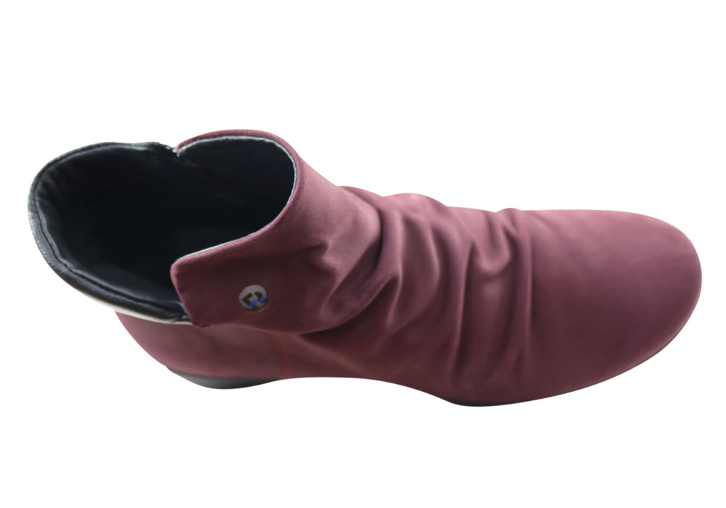 Melo Womens Comfortable Leather Ankle Boots Made In Portugal