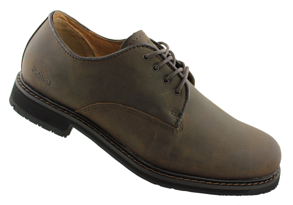 Telfast Mens Comfortable Leather Lace Up Shoes