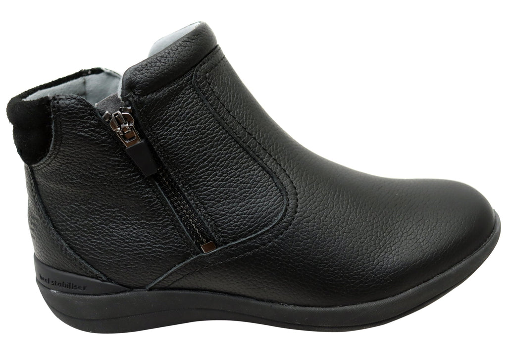 Glee Padded Top Womens Supportive Leather Ankle Boots
