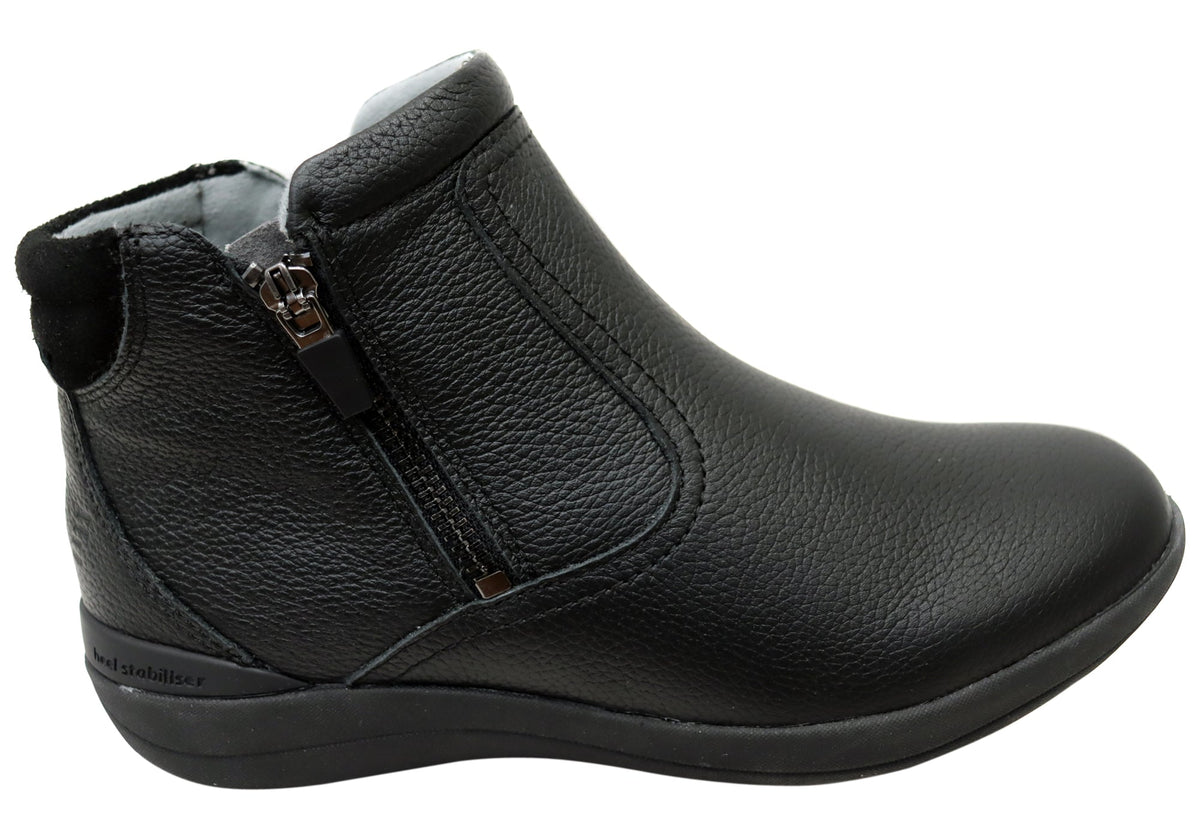 Glee Padded Top Womens Supportive Leather Ankle Boots