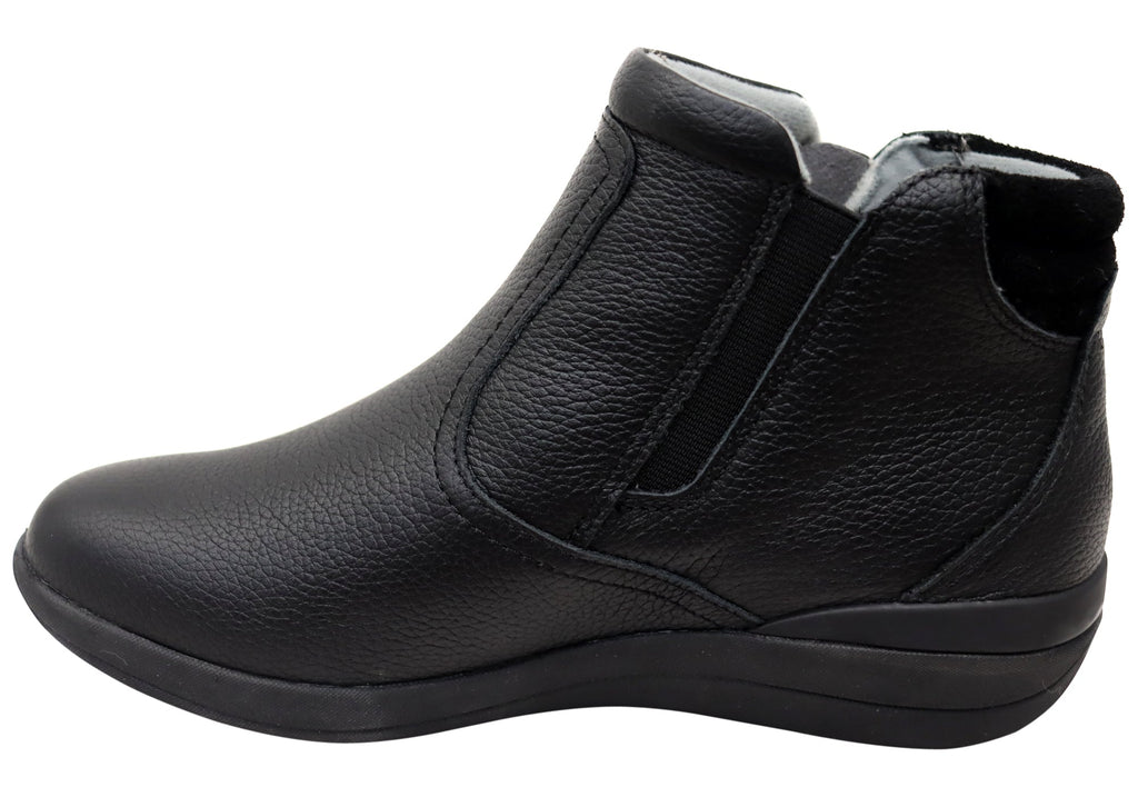 Glee Padded Top Womens Supportive Leather Ankle Boots