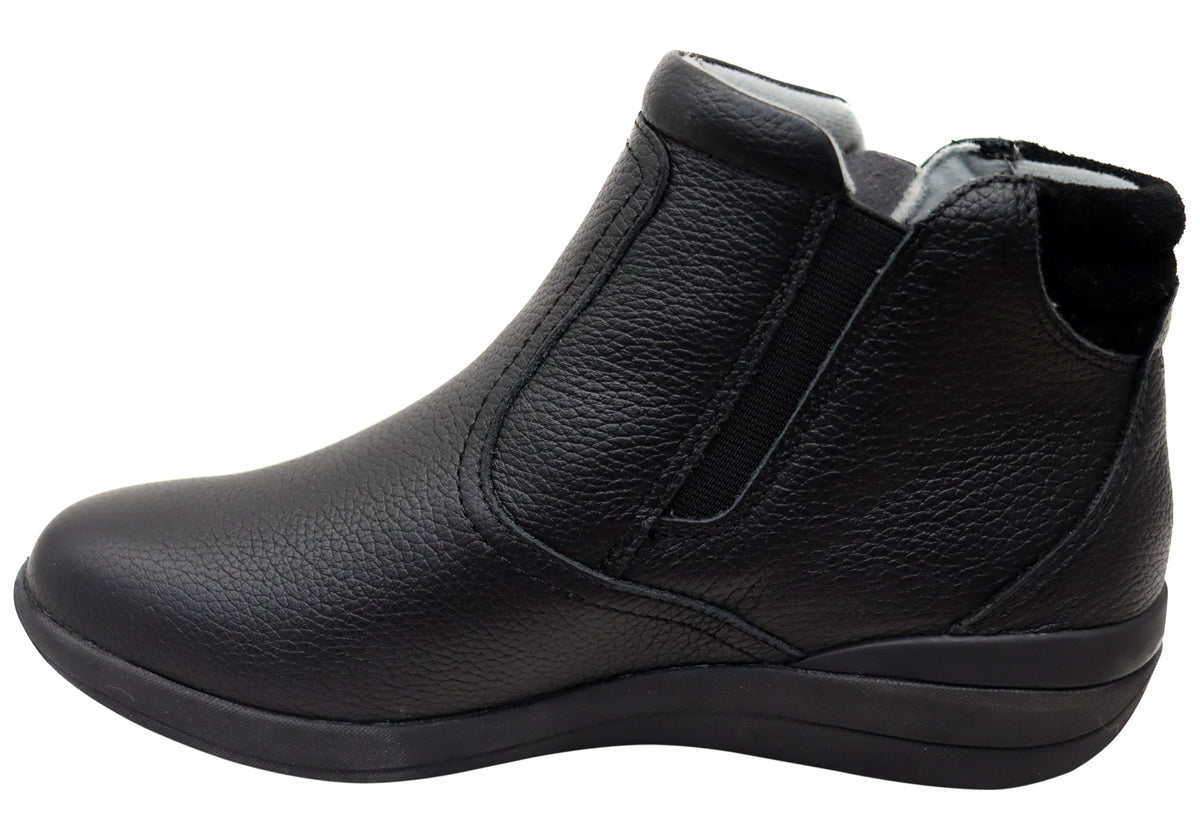 Glee Padded Top Womens Supportive Leather Ankle Boots
