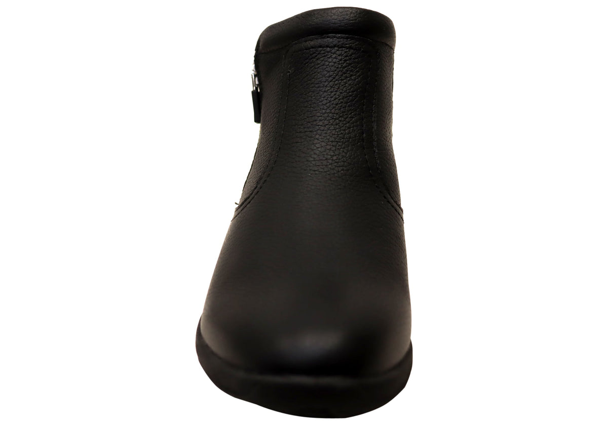 Glee Padded Top Womens Supportive Leather Ankle Boots
