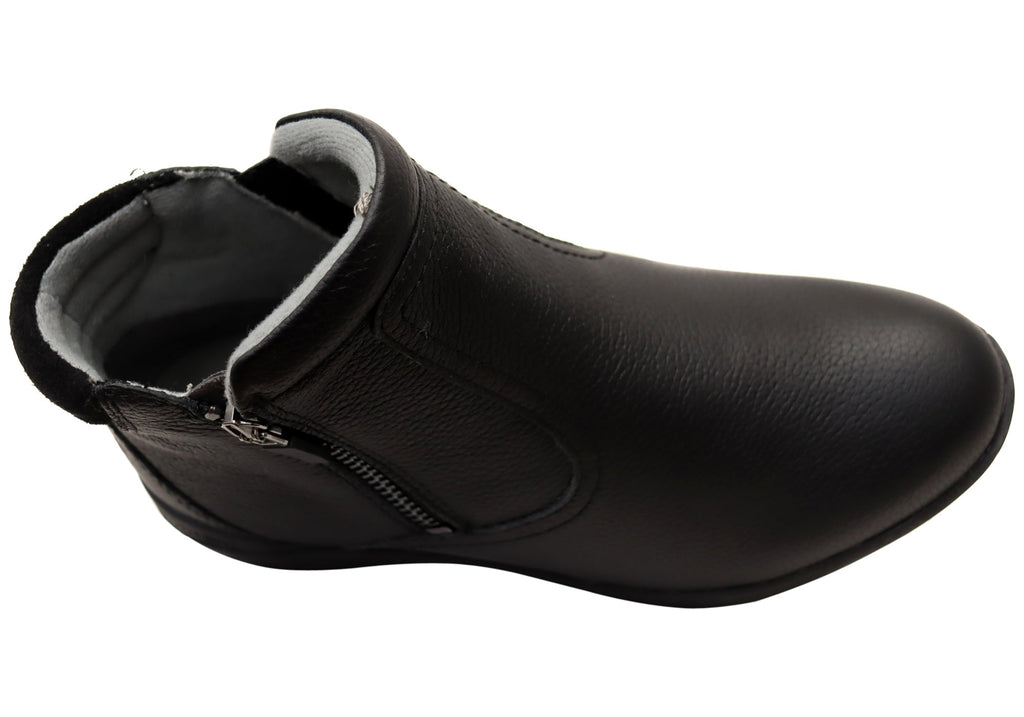 Glee Padded Top Womens Supportive Leather Ankle Boots