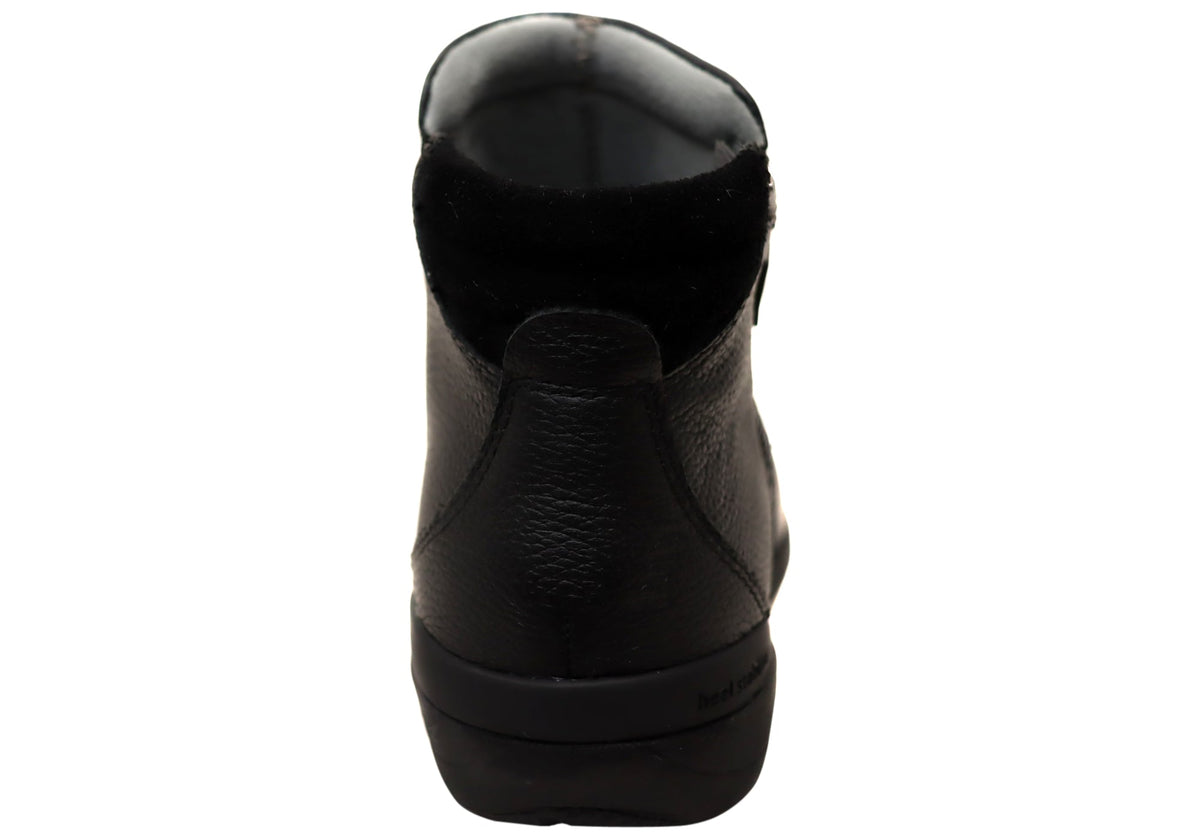 Glee Padded Top Womens Supportive Leather Ankle Boots