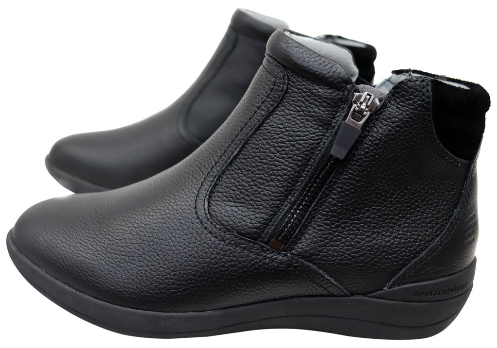 Glee Padded Top Womens Supportive Leather Ankle Boots