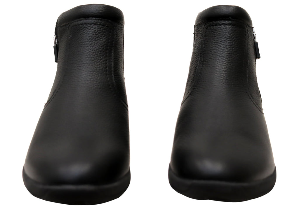 Glee Padded Top Womens Supportive Leather Ankle Boots