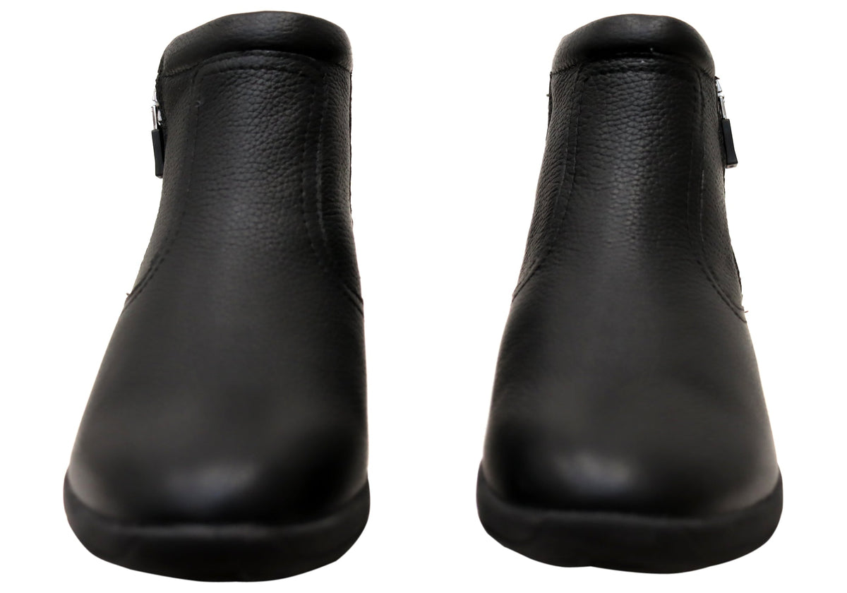 Glee Padded Top Womens Supportive Leather Ankle Boots