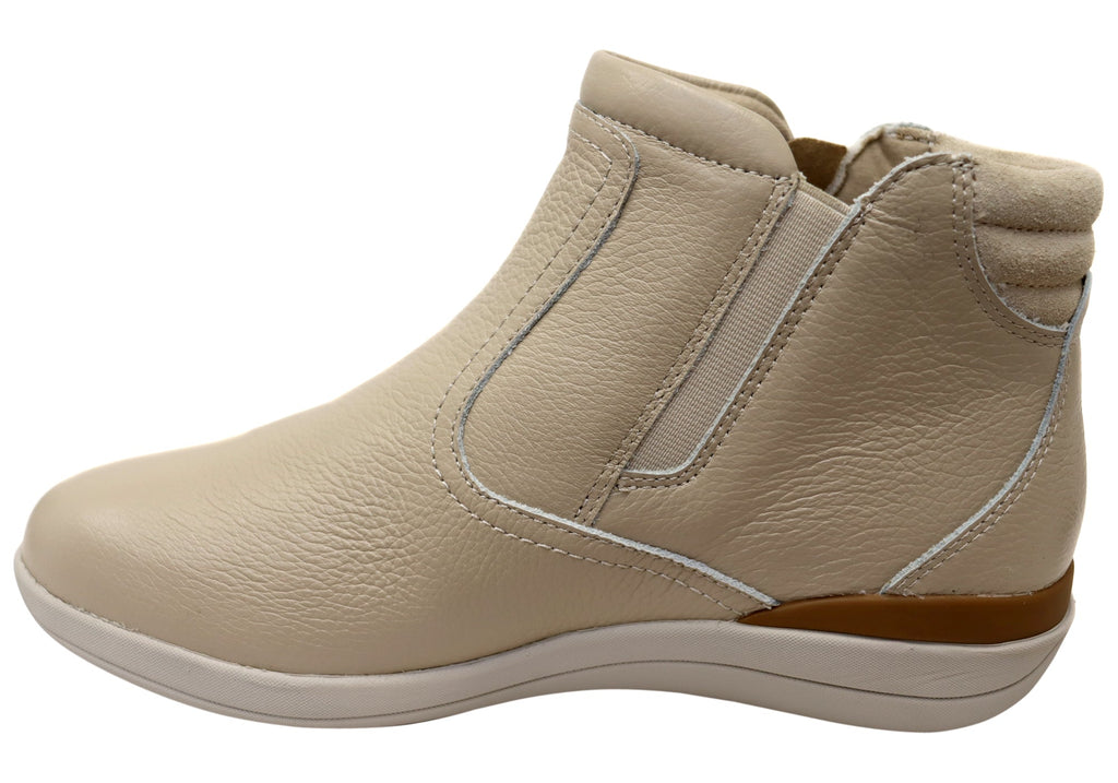 Glee Padded Top Womens Supportive Leather Ankle Boots