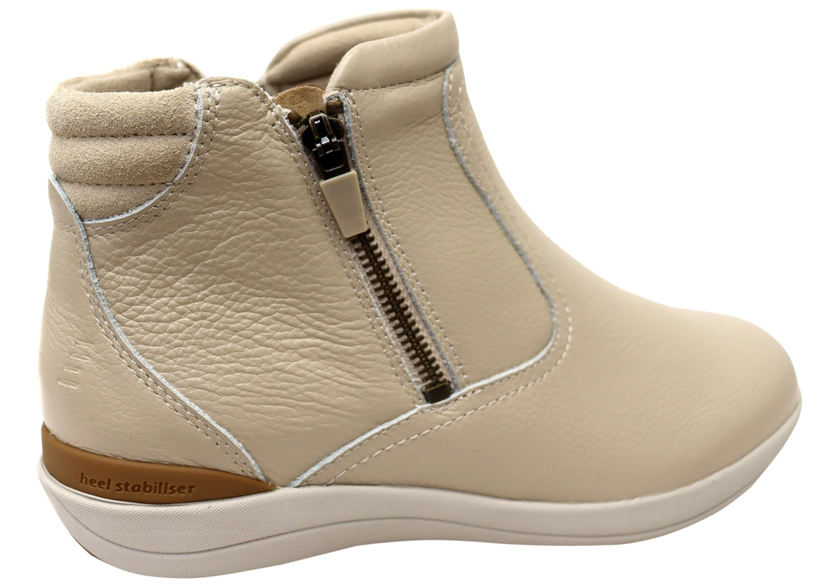Glee Padded Top Womens Supportive Leather Ankle Boots
