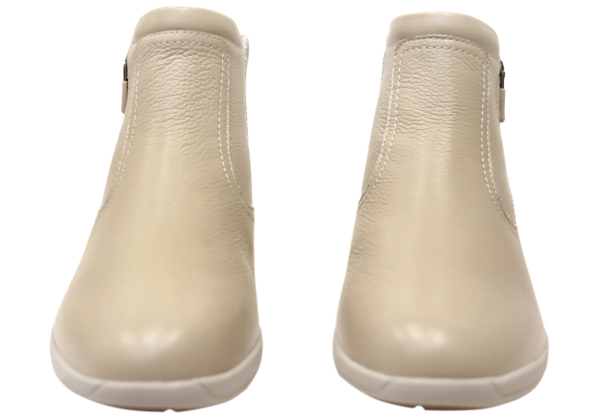 Glee Padded Top Womens Supportive Leather Ankle Boots