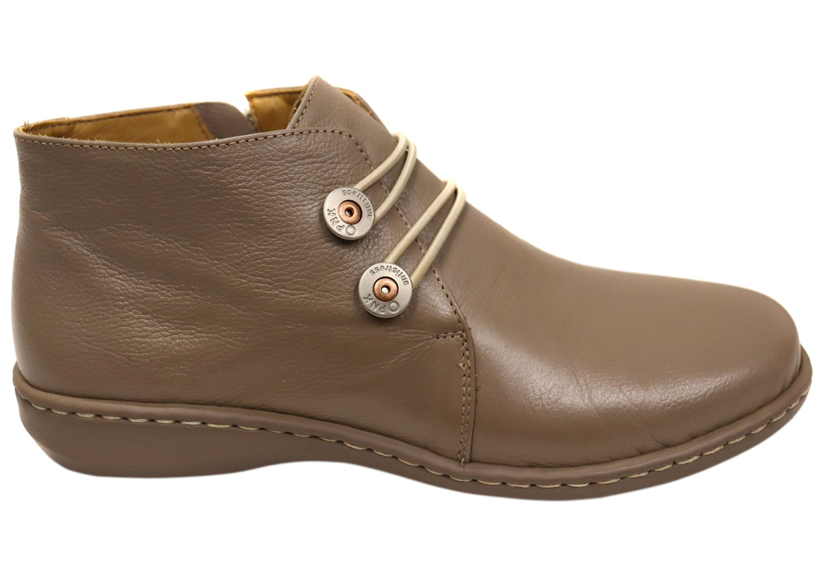 Willow Womens Comfortable Brazilian Leather Ankle Boots