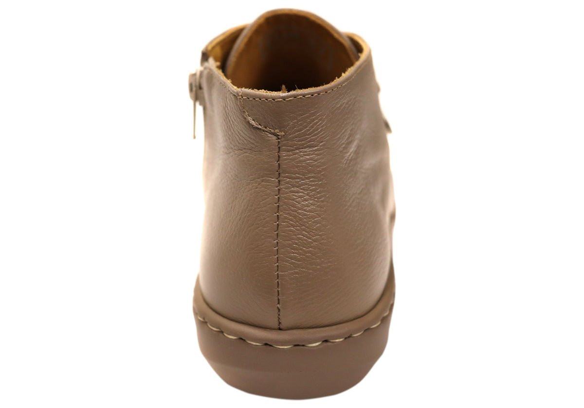 Willow Womens Comfortable Brazilian Leather Ankle Boots