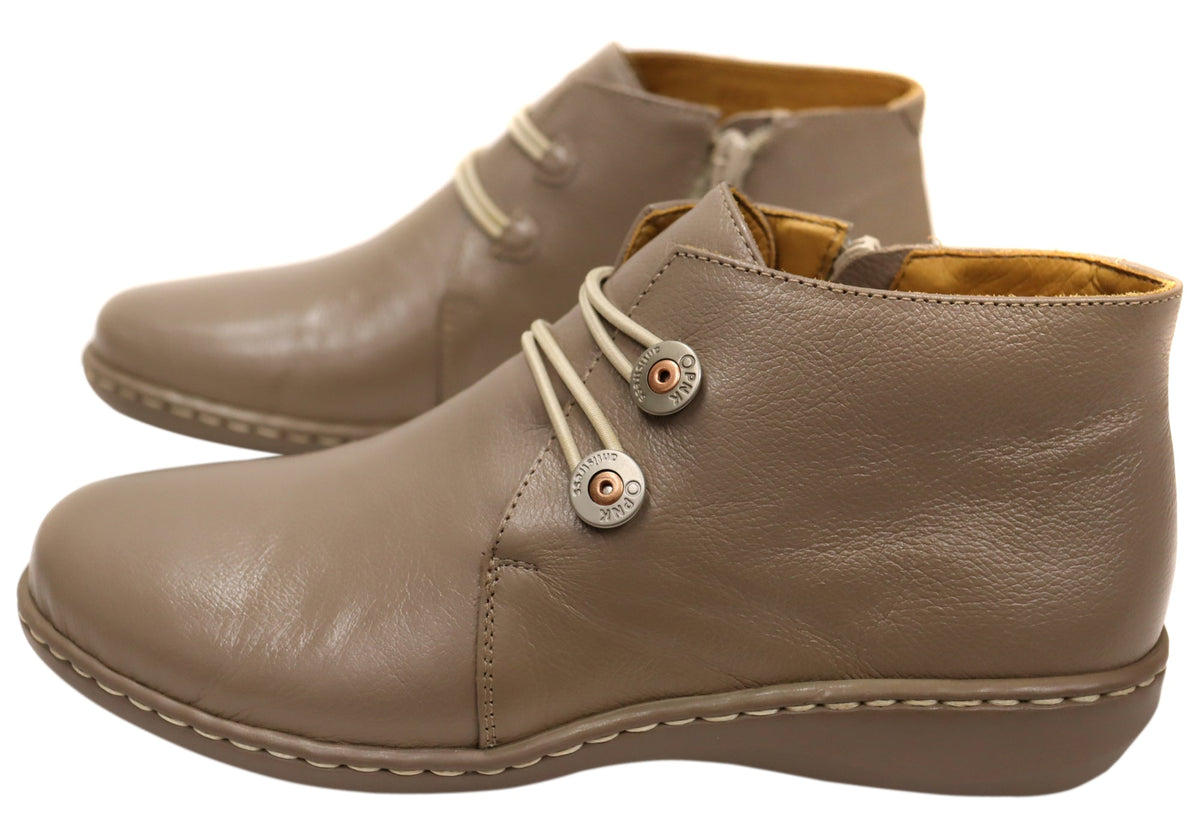 Willow Womens Comfortable Brazilian Leather Ankle Boots