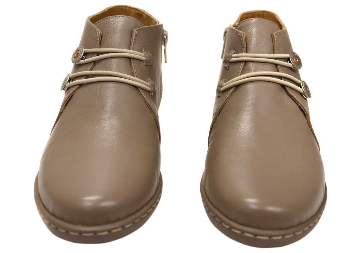 Willow Womens Comfortable Brazilian Leather Ankle Boots