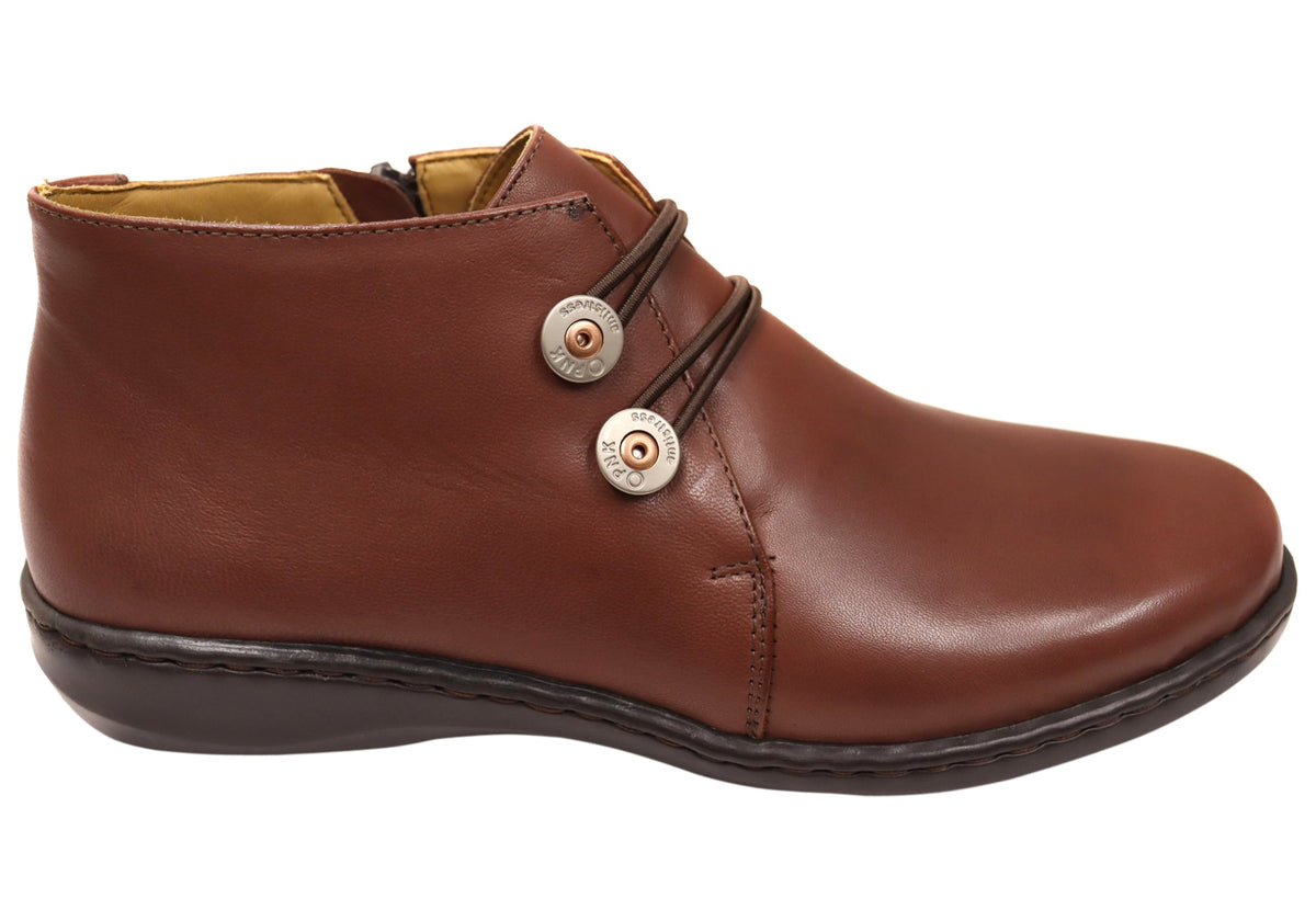 Willow Womens Comfortable Brazilian Leather Ankle Boots