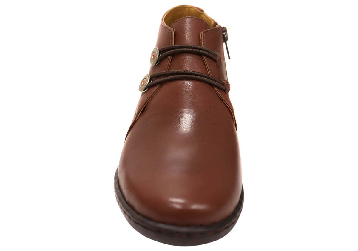 Willow Womens Comfortable Brazilian Leather Ankle Boots