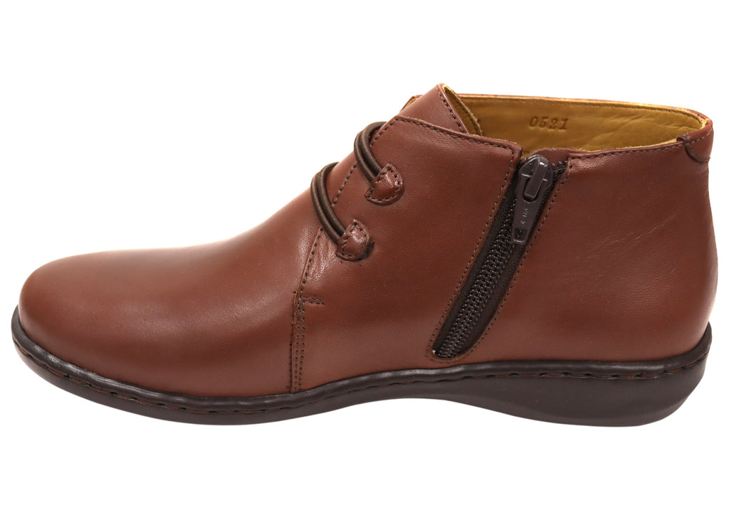 Willow Womens Comfortable Brazilian Leather Ankle Boots