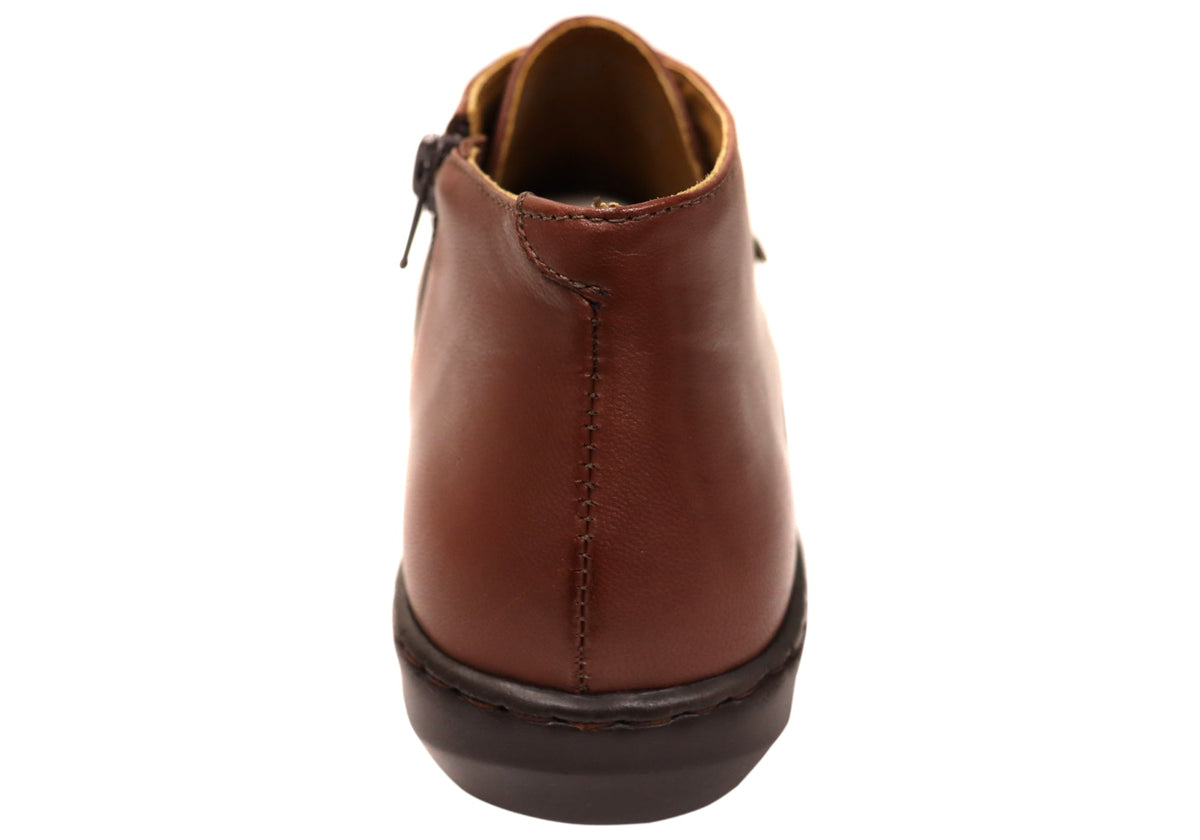 Willow Womens Comfortable Brazilian Leather Ankle Boots