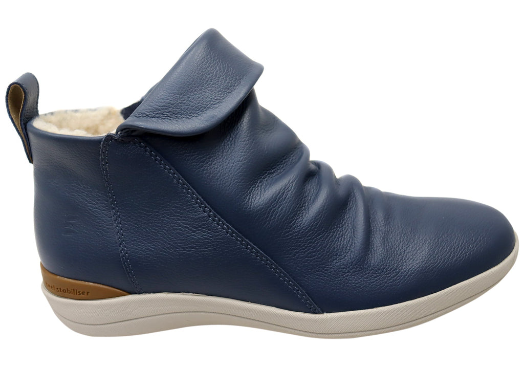 Glee Womens Comfortable Supportive Leather Ankle Boots