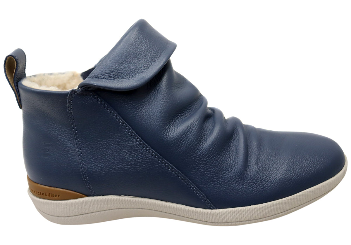 Glee Womens Comfortable Supportive Leather Ankle Boots
