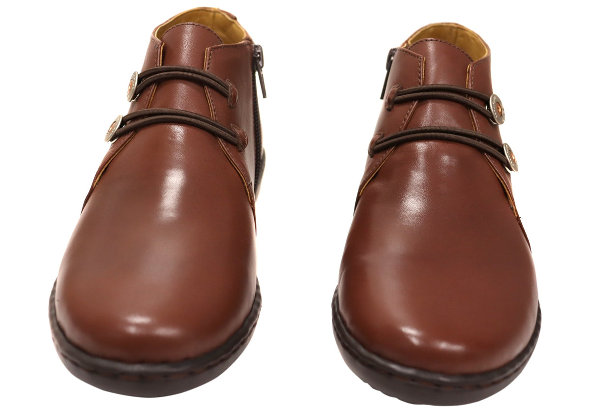 Willow Womens Comfortable Brazilian Leather Ankle Boots