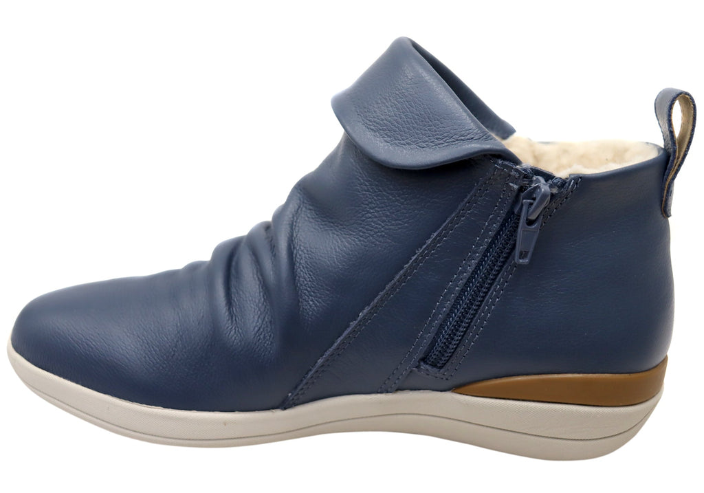 Glee Womens Comfortable Supportive Leather Ankle Boots