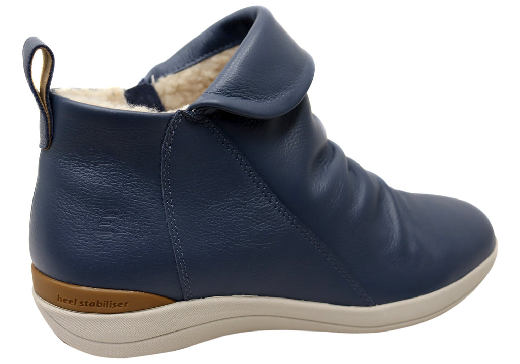 Glee Womens Comfortable Supportive Leather Ankle Boots