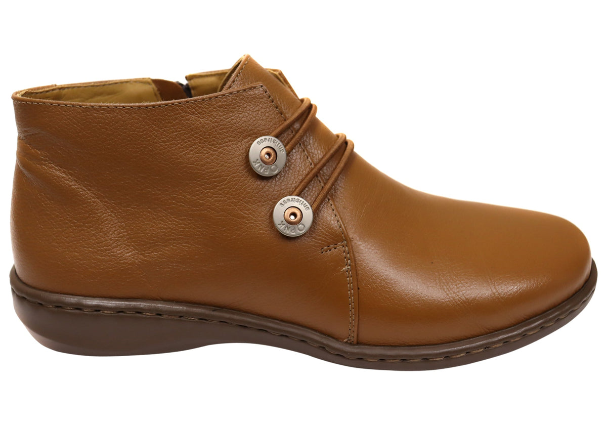 Willow Womens Comfortable Brazilian Leather Ankle Boots