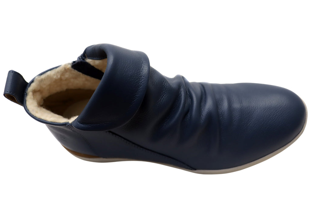 Glee Womens Comfortable Supportive Leather Ankle Boots
