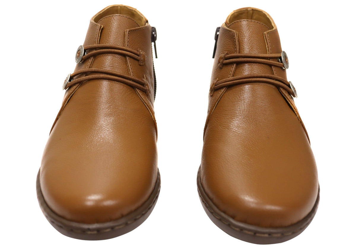 Willow Womens Comfortable Brazilian Leather Ankle Boots