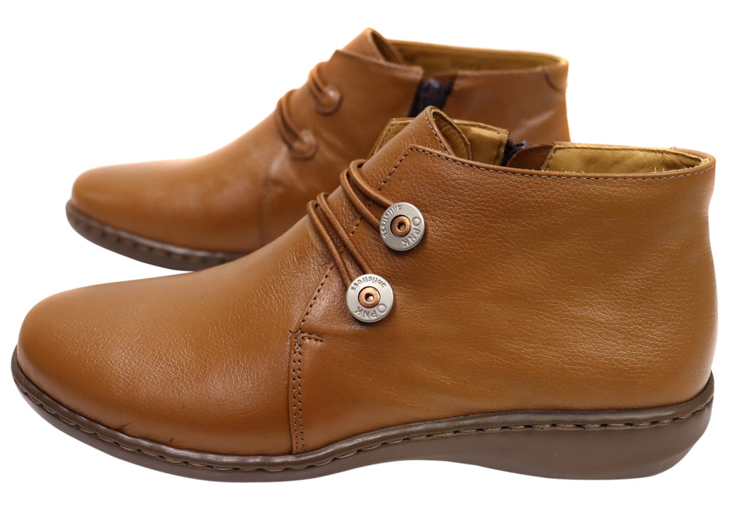 Willow Womens Comfortable Brazilian Leather Ankle Boots