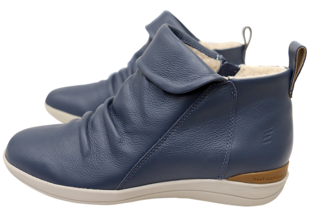 Glee Womens Comfortable Supportive Leather Ankle Boots
