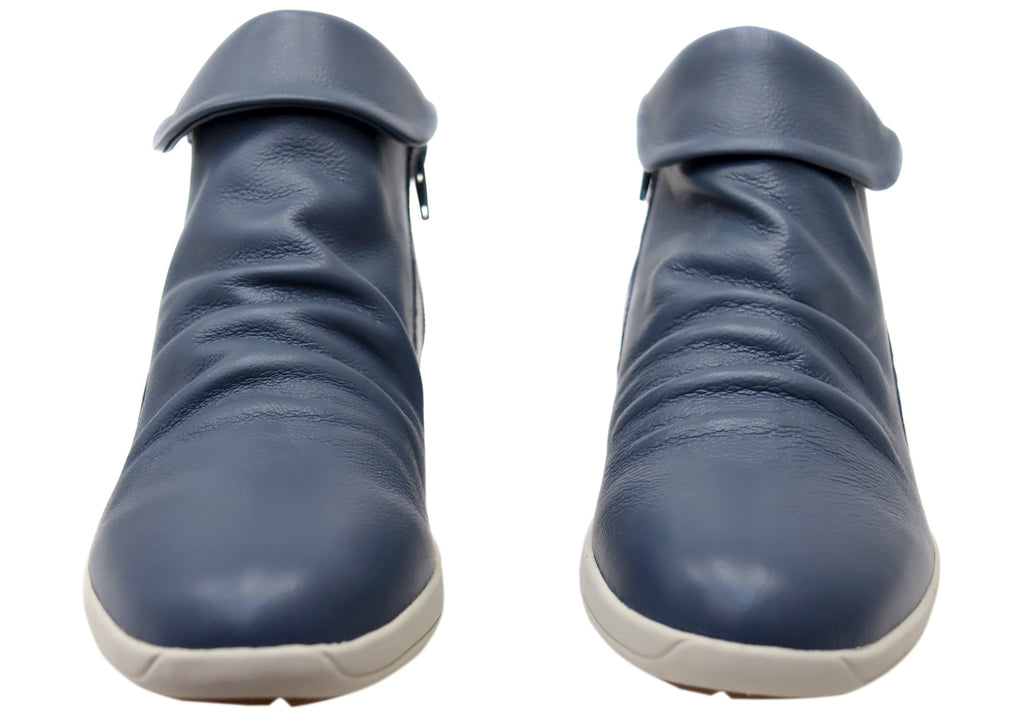 Glee Womens Comfortable Supportive Leather Ankle Boots