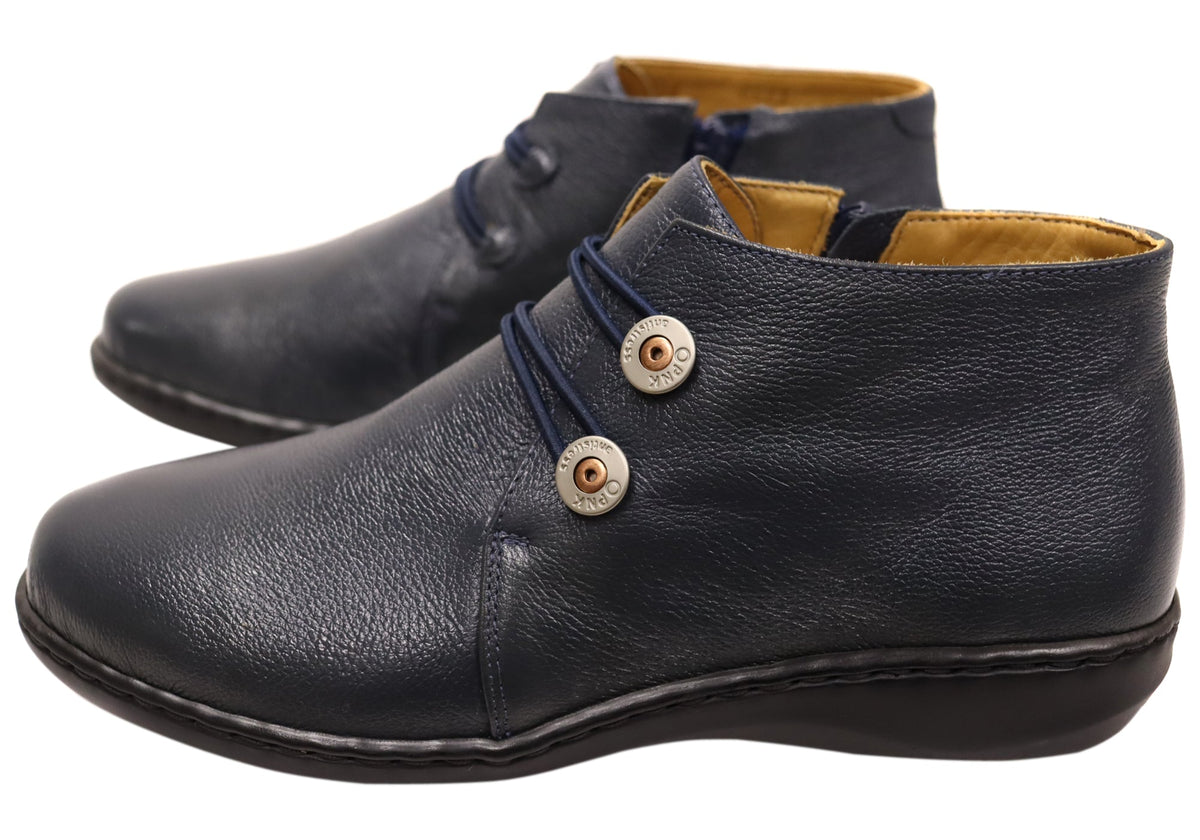 Willow Womens Comfortable Brazilian Leather Ankle Boots
