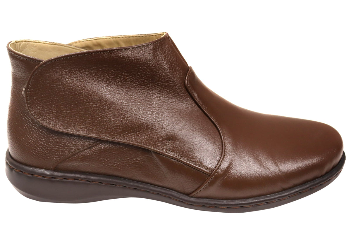 Tilly Womens Comfortable Brazilian Leather Ankle Boots