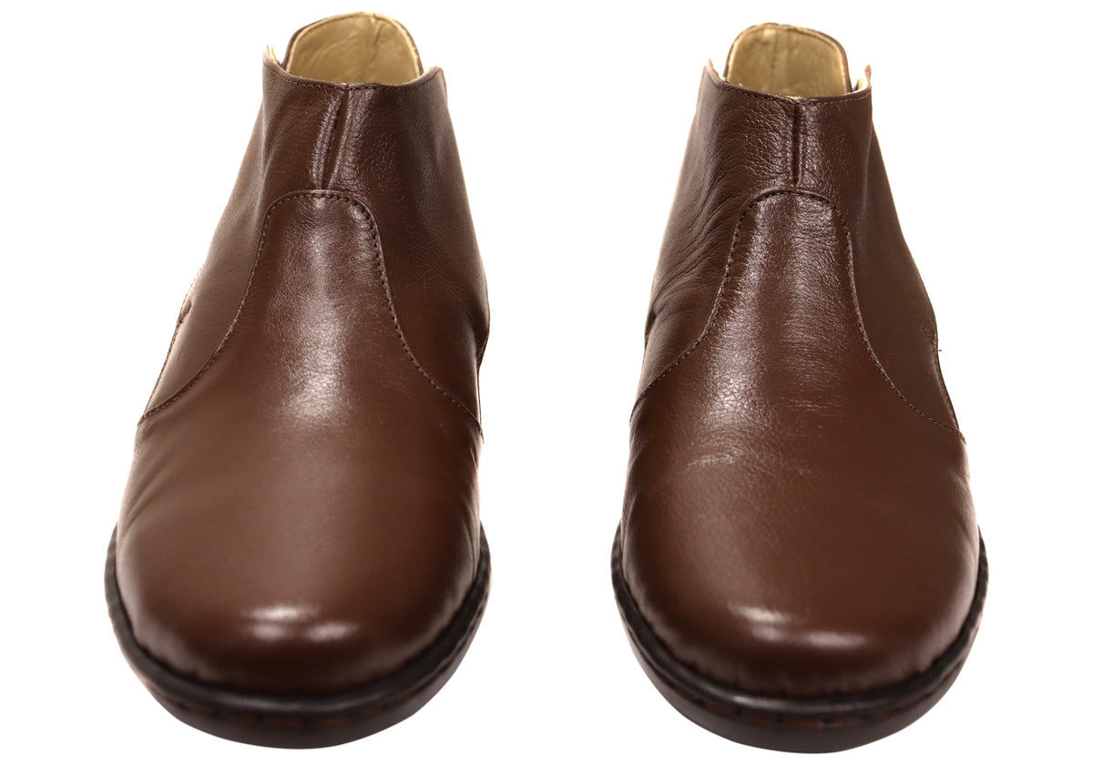 Tilly Womens Comfortable Brazilian Leather Ankle Boots