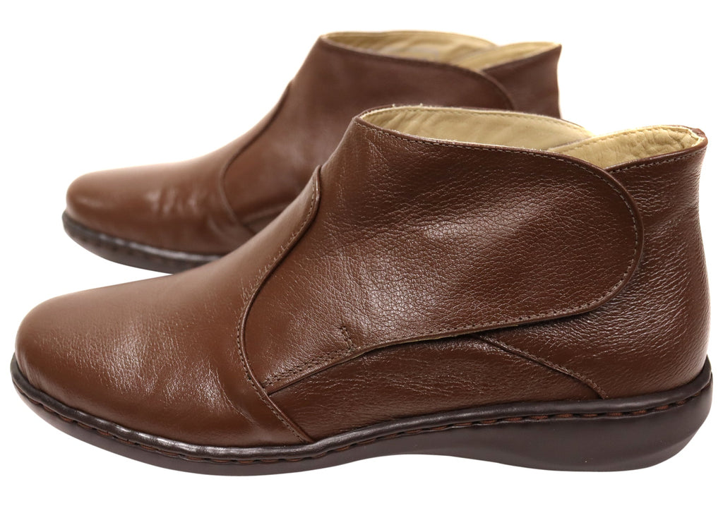 Tilly Womens Comfortable Brazilian Leather Ankle Boots