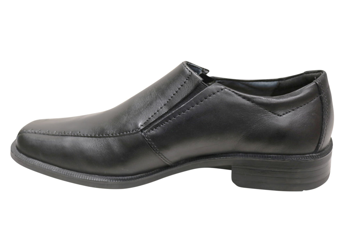 Hugh Mens Comfortable Leather Slip On Dress Shoes