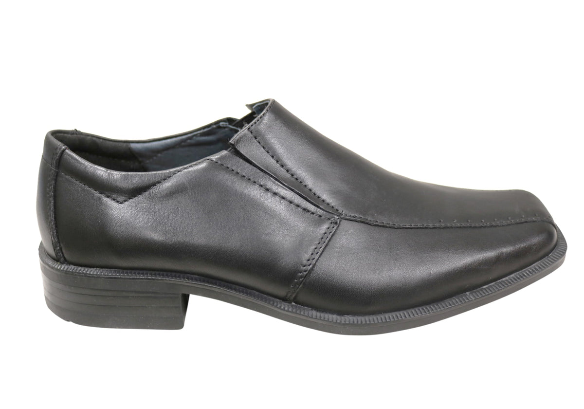 Hugh Mens Comfortable Leather Slip On Dress Shoes