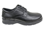 Lithgow Mens Leather Extra Wide Fit Comfortable Lace Up Shoes